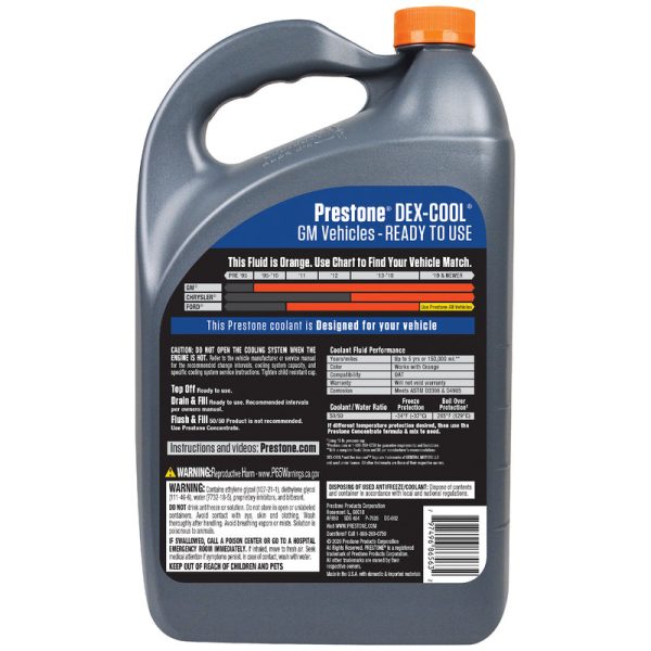 Prestone Dex-Cool Concentrated 50 50 Antifreeze Coolant 1 gal For Sale