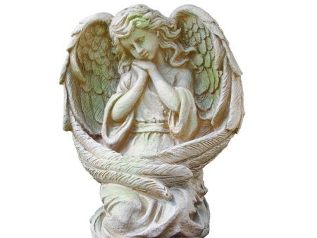 Alpine Polyresin Stone 19 in. Guardian Angel Garden Statue Cheap