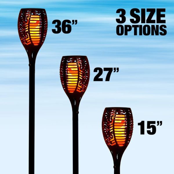 Shawshank LEDz Black Ceramic 12-36 in. Round Garden Torch 1 pc Online