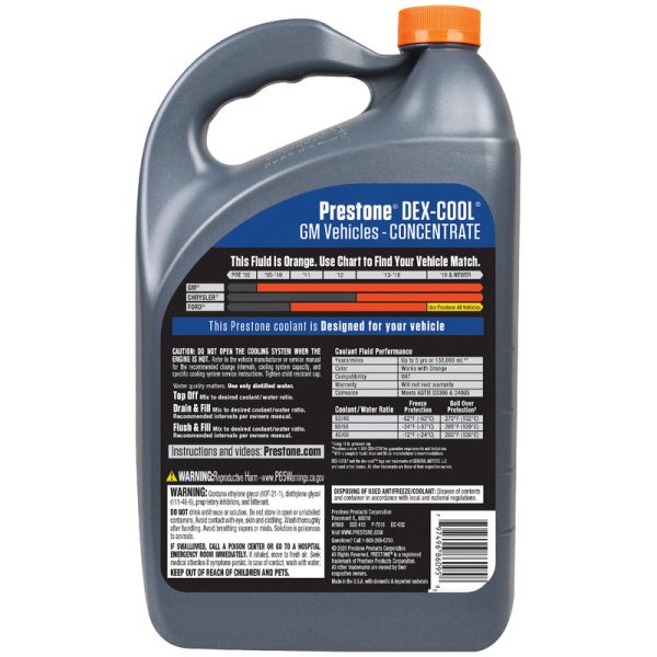 Prestone Dex-Cool Concentrated Antifreeze Coolant 1 gal Hot on Sale