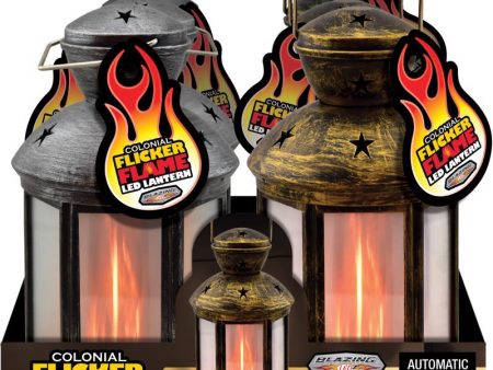 Blazing LEDz 8.5 in. Plastic Colonial Flicker Flame Assorted Flameless Lantern Sale