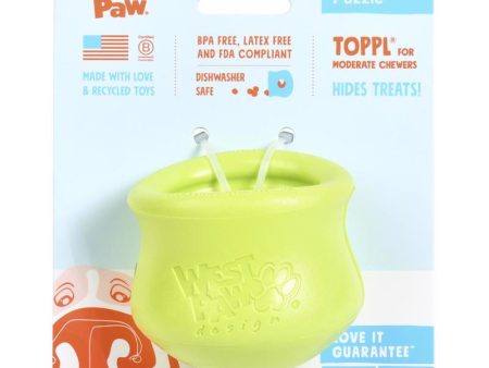 West Paw Zogoflex Green Plastic Toppl Pet Toy Small 1 pk Cheap