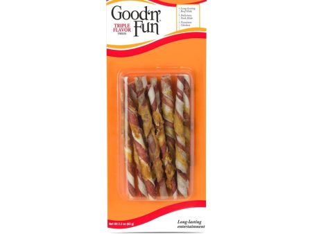 Good  n  Fun All Size Dogs Adult Rawhide Twists Beef Chicken Pork 10 pk Online Hot Sale