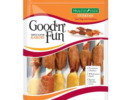 Good  n  Fun All Size Dogs Rawhide Sticks Beef Chicken Pork 6 pk For Cheap