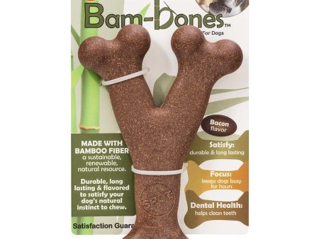 Spot Bam-bones Brown Bamboo Fibers Bacon-Flavored Wish Bone Pet Toy 1 pk Online Hot Sale