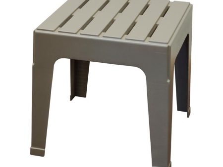 Adams Big Easy Gray Square Resin Stackable Side Table For Sale