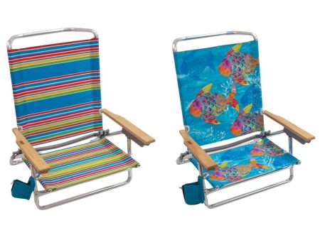 Rio Brands 5-Position Assorted Beach Folding Chair Fashion